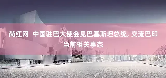 尚红网  中国驻巴大使会见巴基斯坦总统, 交流巴印当前相关事态