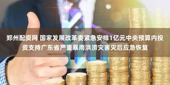 郑州配资网 国家发展改革委紧急安排1亿元中央预算内投资支持广东省严重暴雨洪涝灾害灾后应急恢复